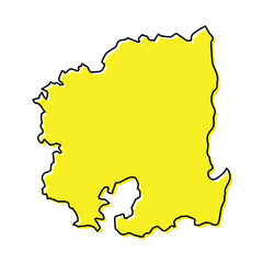Simple outline map of North Gyeongsang is a region of Korea