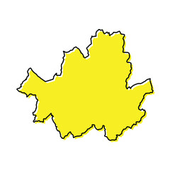 Simple outline map of Seoul is a region of Korea