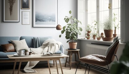 Fototapeta premium modern living room, AI-generated