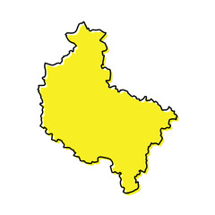 Simple outline map of Greater Poland is a region of Poland