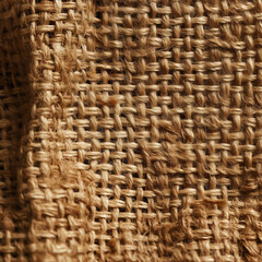 Close-up of a burlap texture with a woven, organic pattern created by generative ai 