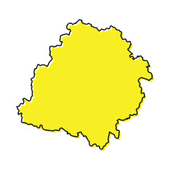 Simple outline map of Lodz is a region of Poland