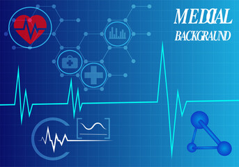 universal blue background for medical theme in vector