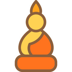 buddha image colored line icon for decoration,ornament, website, web, mobile app, printing, banner, logo, poster design, etc.