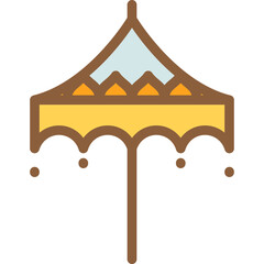 ordained monk umbrella colored line icon