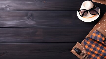 Copyspace background with fathers day decor. Wallpaper template created using generative AI Tools.