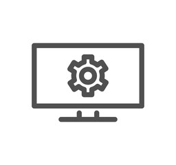 Robotic process automation related icon outline and linear symbol.	
