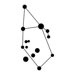 Auriga constellation map. Vector illustration.