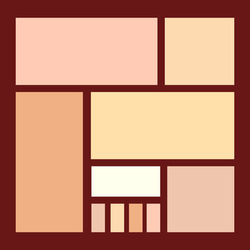 Square photo albume collage template. Vector mood board layout grid.
