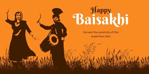 Happy Vaisakhi. Baisakhi celebration concept. Punjabi festival design. Illustration for greeting cards, web, postcards, banners.