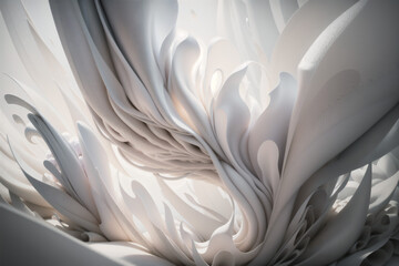 Volumetric Soft Material. Acrylic Pour Background. Paint Swirls in Beautiful Bright and White colors. Generative AI.