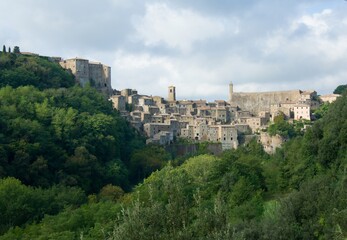 Fototapeta na wymiar View of Sorano city. Province of Grosseto in central Italy, Europe.