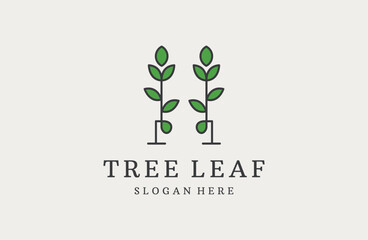 Tree leaf logo, vector logo template .
