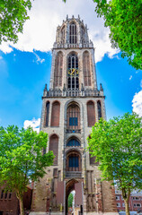 Dom tower on Market square in Utrecht, Netherlands