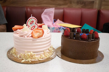 birthday cake with candles