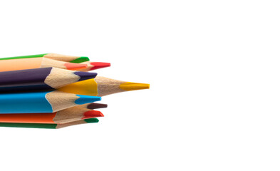 Obraz premium Color pencils isolated on white background.Close up.