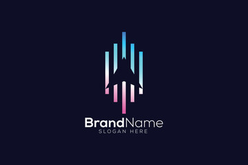 Colorful financial growth abstract logo design template