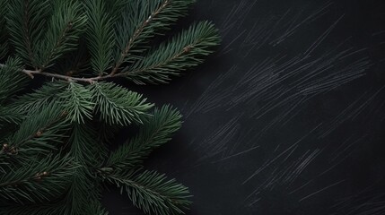 Fototapeta na wymiar Copyspace background with pine needles decor. Wallpaper template created using generative AI Tools.