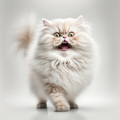ai generated illustration of fat and fluffy persian kitten