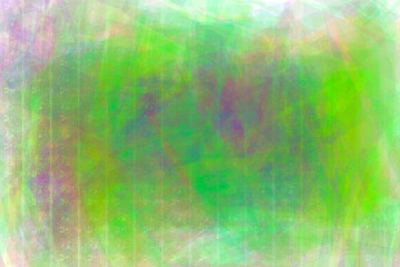 Colorful futuristic background in trendy green and purple colors on transparent background. Abstract brush strokes on striped pattern in vivid colors. PNG element.