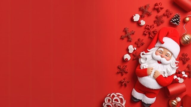 Copyspace background with saint nicholas day decor. Wallpaper template created using generative AI Tools.