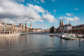 Fototapeta na wymiar view of the beautiful zürich city
