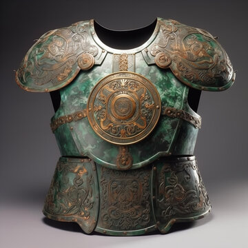 ornate set of fantasy plate armor by generative AI