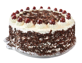 Traditional black forest cake from Germany, transparent background
