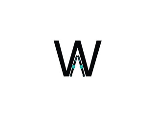 Vector print alphabet of gears. Letter w. W letter luxury watch logo vector, suitable for watch shops, accessories, fashion or clock related businesses.