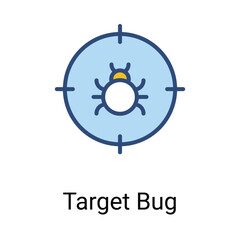 Obraz premium Target Bug Icon Design. Suitable for Web Page, Mobile App, UI, UX and GUI design.