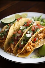 Chicken Tacos Season chicken with spices, generative artificial intelligence