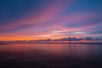 The beauty of twilight during sunset on Koh Tarutao, Satun province, Thailand.