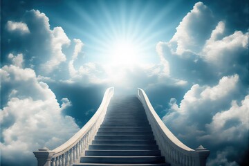 heavenly ladder with spiritual significance of god generative ai