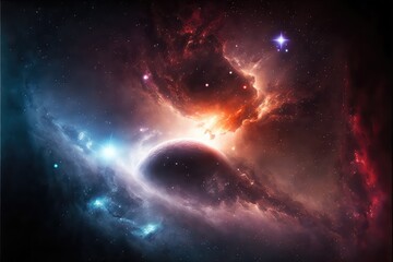 Fototapeta na wymiar exploring colors of universe experience the nebula generative ai