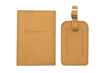 Coded Passport Covers. Brown, white, yellow, beige