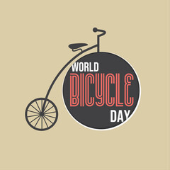 world bicycle day. vintage poster.