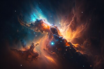 Fototapeta na wymiar Colorful space galaxy. Nebula galaxy background.