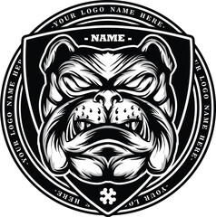 Dog mascot logo black & white