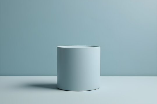 Simplicity and Minimalism: Creative product light bluepodium/platform mockup, AI generated © MatinosPhoto