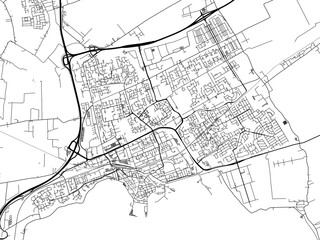 Vector Road map of the city of  Hoorn in the Netherlands. Based on data from OpenStreetMap.