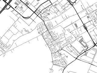 Vector Road map of the city of  Aalsmeer in the Netherlands. Based on data from OpenStreetMap.