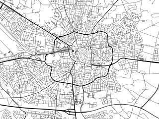 Vector Road map of the city of  Enschede in the Netherlands. Based on data from OpenStreetMap.