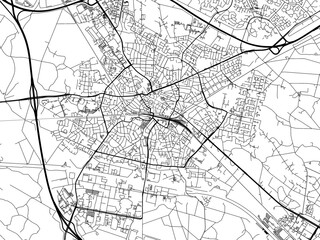 Vector Road map of the city of  Hengelo in the Netherlands. Based on data from OpenStreetMap.