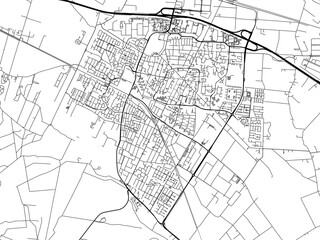 Vector Road map of the city of  Veenendaal in the Netherlands. Based on data from OpenStreetMap.