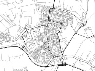 Fototapeta na wymiar Vector Road map of the city of Alphen aan de Rijn in the Netherlands. Based on data from OpenStreetMap.