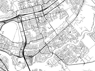 Vector Road map of the city of  Capelle aan den IJssel in the Netherlands. Based on data from OpenStreetMap.