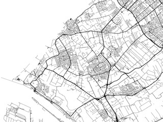 Fototapeta na wymiar Vector Road map of the city of Westland in the Netherlands. Based on data from OpenStreetMap.