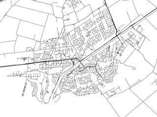 Vector Road map of the city of  Hellevoetsluis in the Netherlands. Based on data from OpenStreetMap.