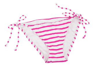 Striped pink Bikini bottom isolated on transparent background