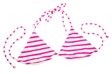 Striped pink swimming suit isolated on transparent background